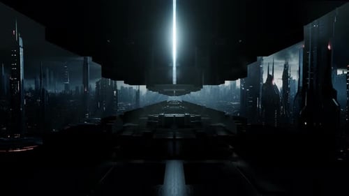 Dark Futuristic Road In A City