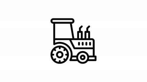 tractor line icon animation