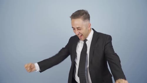 Businessman rejoice.