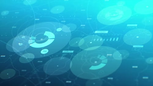 Futuristic light purple and green 4k data visualization animation