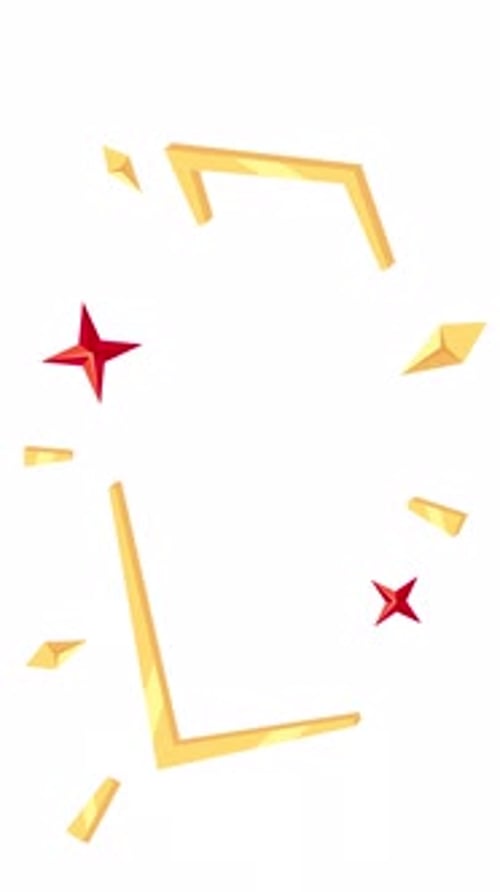 Elegant Golden Vertical Frame Reveal with Stars