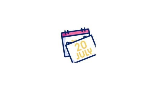 Flat Design Calendar Icon with Pen Crossing Out Date Animation