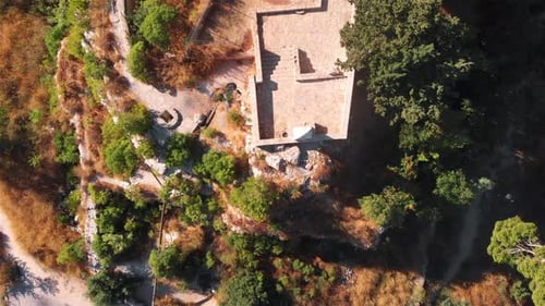 Zefat old Crusaders Fortress Aerial view