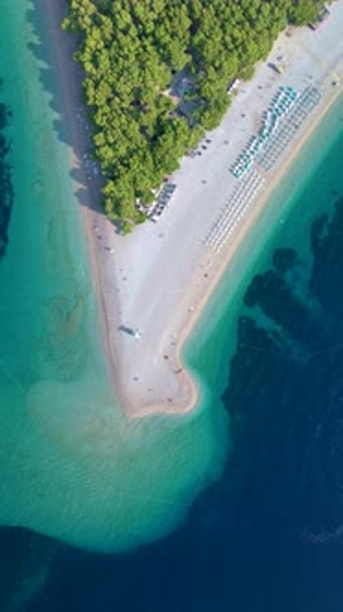 Experience the Breathtaking Aerial View of the Iconic Zlatni Rat Beach Found on Brac Island in
