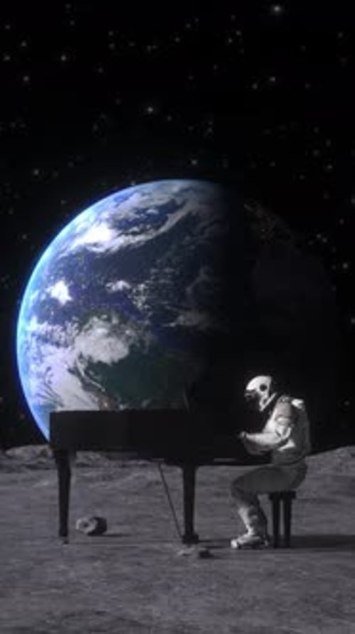 Piano Moon Vertical Loop Animation