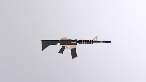 M4 Rifle 3d object rotating loop