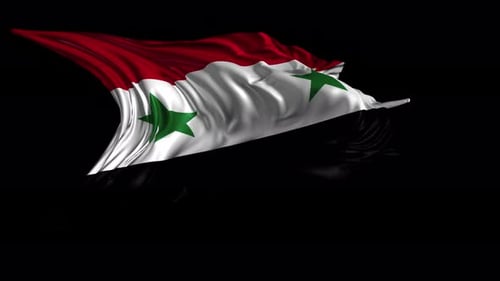 Realistic Waving Syrian Flag Animation