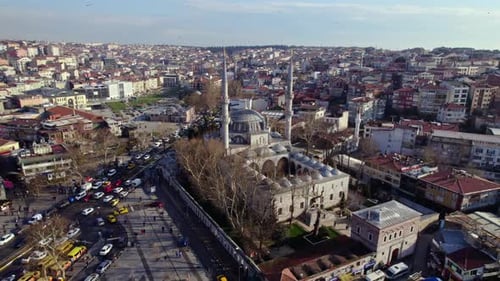 Aerial View of Yeni Valide Mosque in Istanbul