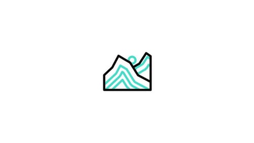 Animiertes Regenbogenberg-Symbol