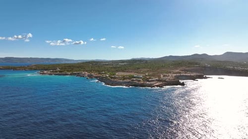 Summer View of the Ibiza West Coast at Cala Bassa