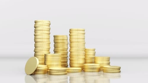 Animated Golden Coins Stacking Up for Financial Growth