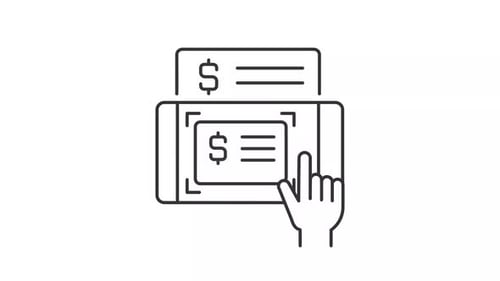 Animated cheque photo icon