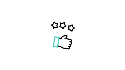 Minimalist Thumbs Up and Stars Rating Feedback Animation