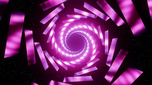 Abstract spiral Vj animation blue and red neon background for dance music 3d render. Vj and Dj loop