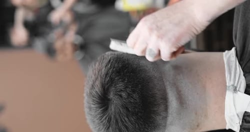 Close Up Haircut in a Barber Shop