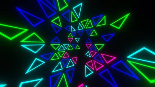 Multicolor Triangular Moving Stroboscope Background Vj Loop In 4K