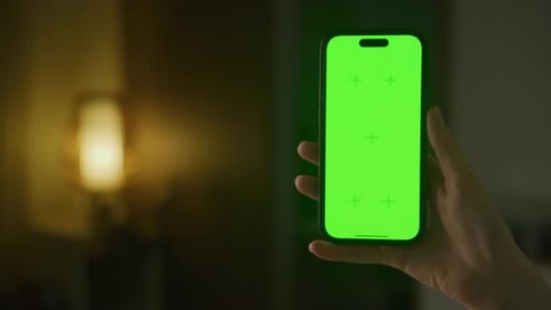 Vertical Smartphone with Green Screen Mockup
