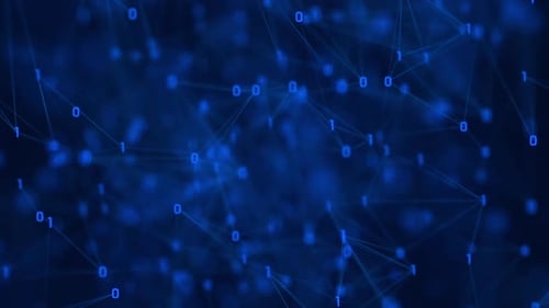 Blue Binary Code Plexus Technology Background