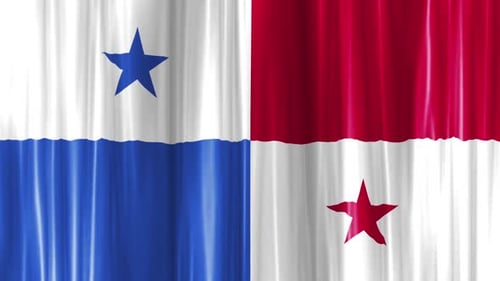 Panama Flag Curtain Wave