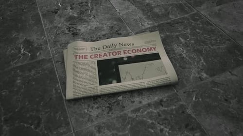 Modern Newspaper Unfolding to Reveal Creator Economy Graph