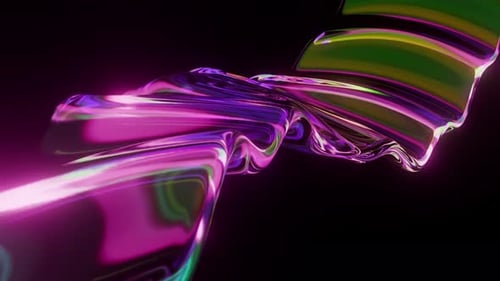 Abstract Neon Wave Surface