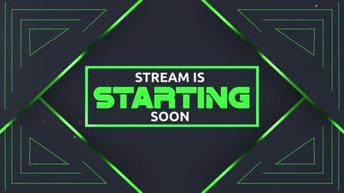 Animated Geometric Green Stream Starting Soon Screen