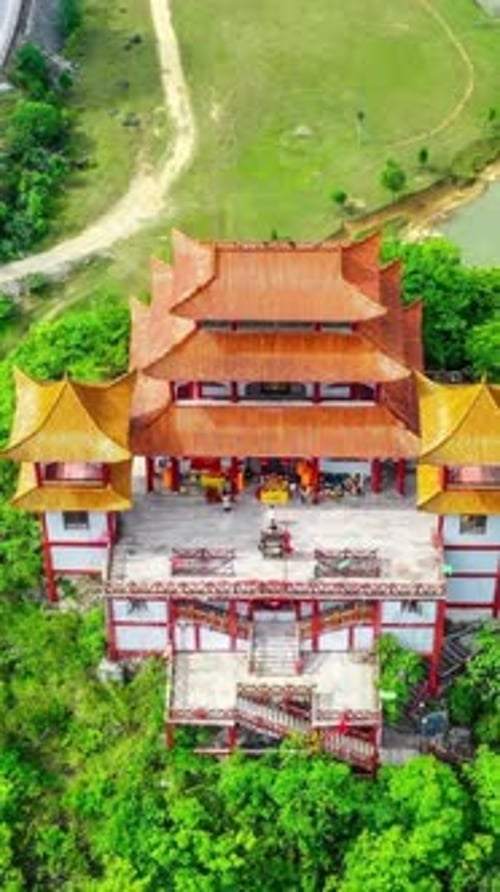 Vue Cinématographique du Temple de Mountain en Chine