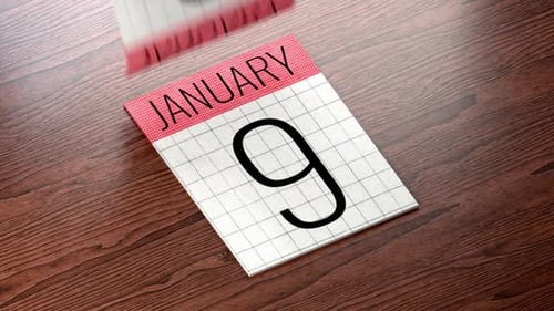 January Calendar Page Flipping Timelapse