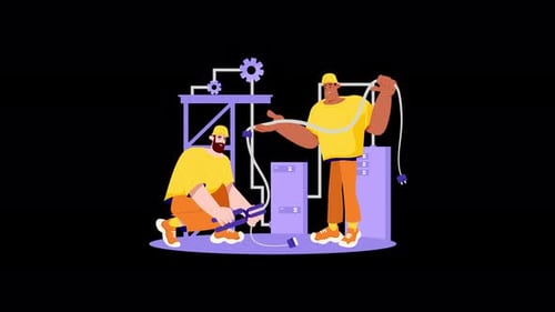 Zwei Ingenieure arbeiten in einer modernen Umgebung zusammen