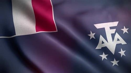 Realistic Waving Flag of French Southern and Antarctic Lands