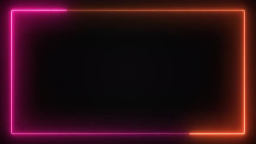 Animated Glowing Neon Light Frame Border