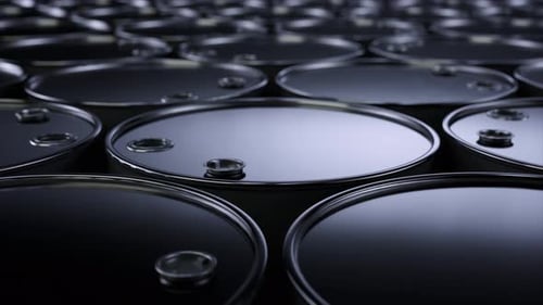 Black Barrels with Oil Top View