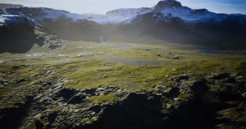 Majestic Mountain Landscape Featuring Rocky Terrain and Grassy Plains