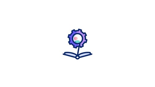 Animated Geometric Icon Revealing Education Technology Concept