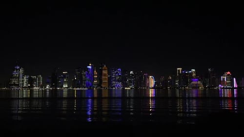View on skyscrapers in Doha downtown, Qatar, Persian Gulf, Arabian Peninsula.