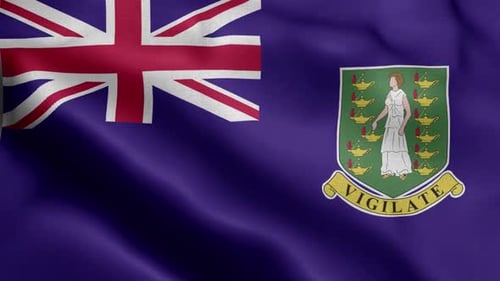 British Virgin Islands National Flag Waving Animation Loop