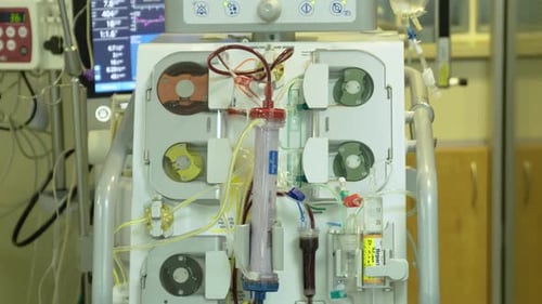Dialysis Machine Being Used In A Hospital - close up