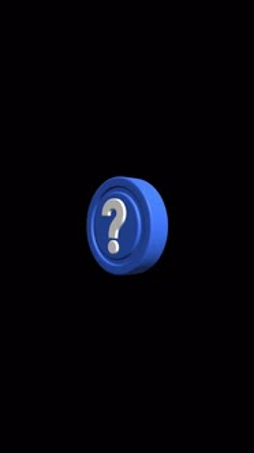 Rotating Question Mark Icon. Loop Animation with Alpha Channel. Vertical video