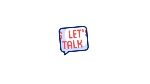 Let's Talk Speech Bubble Flat Design Animated Icon