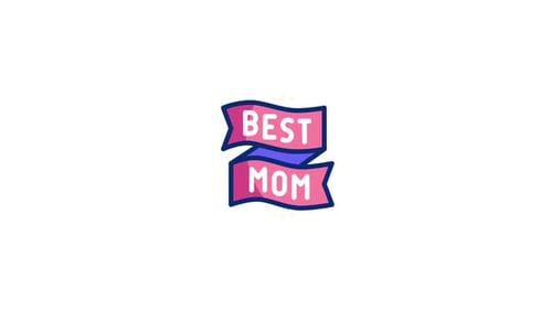 Decorative Best Mom Text Reveal Title Animation