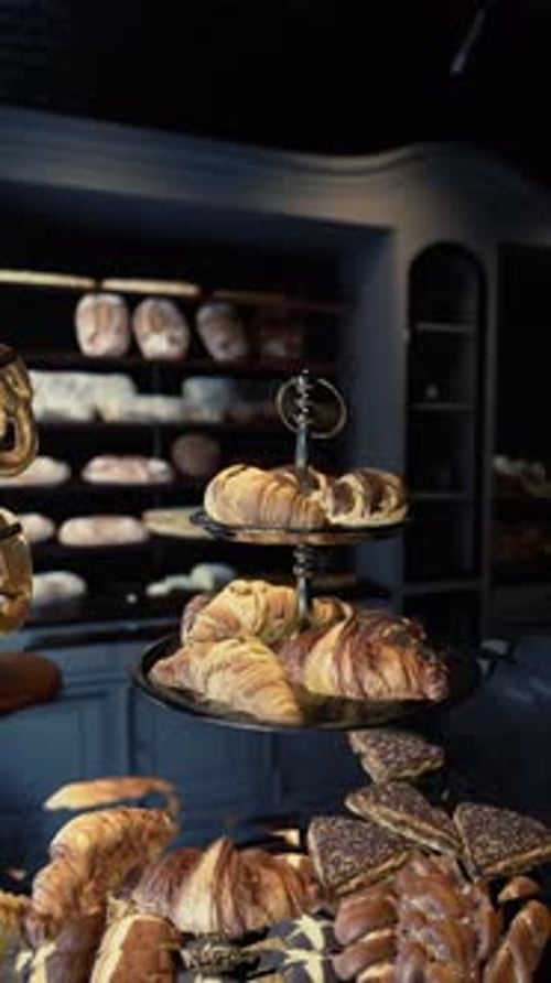 Array of Freshly Baked Goods at Old Bakery Counter