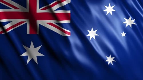 Realistic Waving Australia National Flag Animation