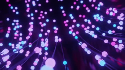 Glowing Neon Particles Abstract Network Data Flow Background Loop
