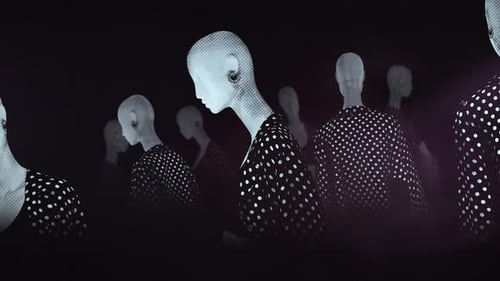 Retro Halftone Mannequins in Polka Dot Fashion Display