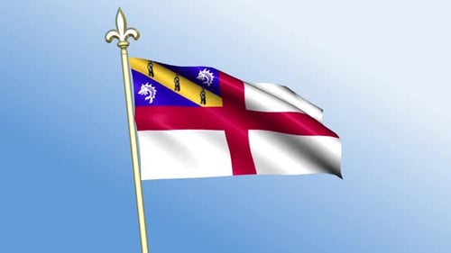 Animated Flag Waving with Fleur-de-Lis and St. George's Cross