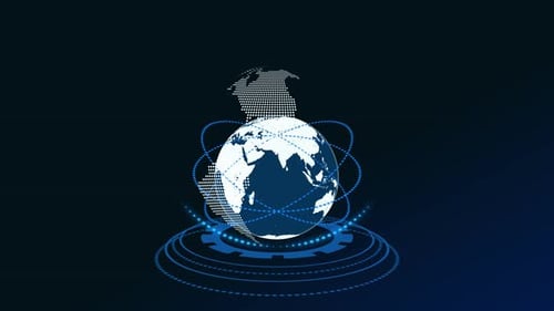 Digital interface representing global banking and financial services