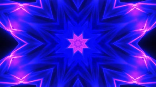 Neon Geometric Kaleidoscope Expanding Pattern Loop Background