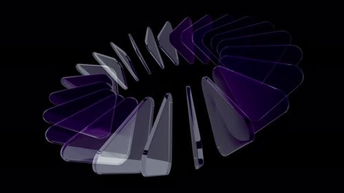 Abstract Glass Geometric Shapes Rotating Loop Background