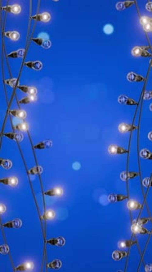 Glowing Vertical String Lights Animated Celebration Background
