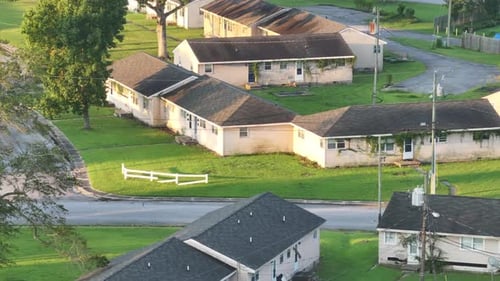 Aerial View of Single-Story Homes in a Neighborhood